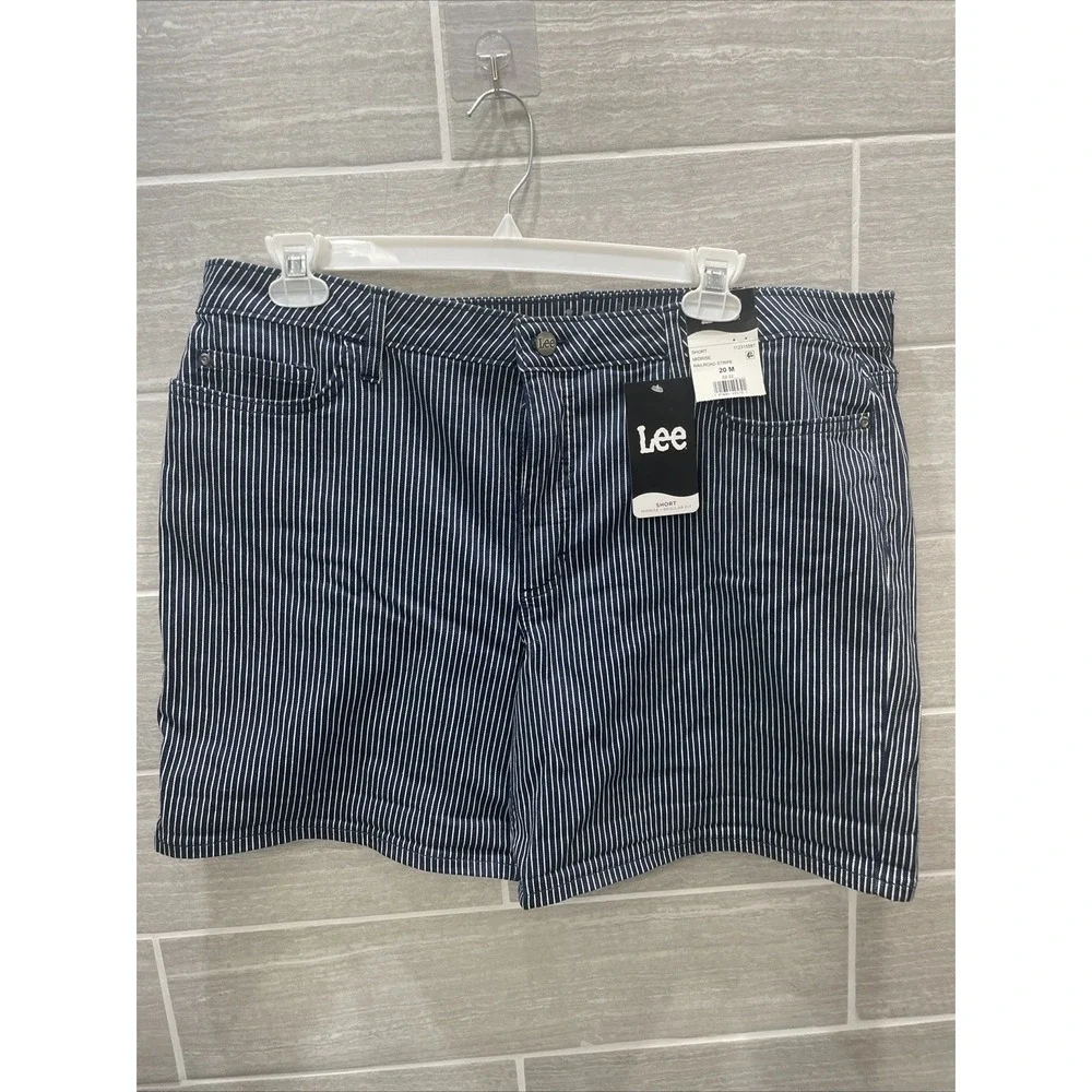 Lee short mid-rise regular 20 M‎ railroad stripe Stretch